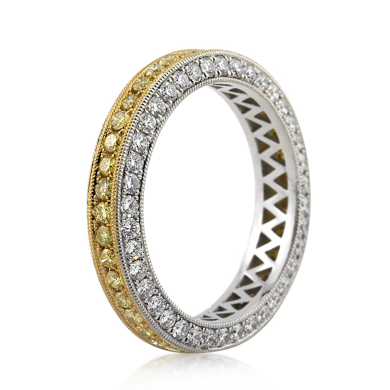 2.00ct Fancy Yellow Round Brilliant Cut Diamond Eternity Band