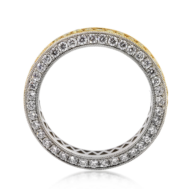 2.00ct Fancy Yellow Round Brilliant Cut Diamond Eternity Band