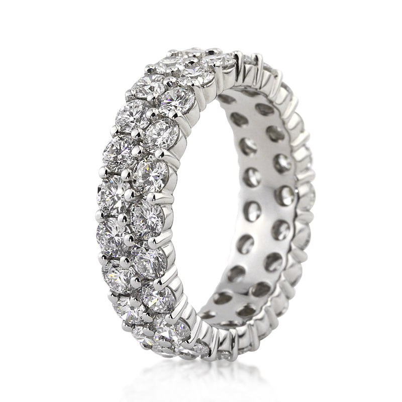 4.00ct Round Brilliant Cut Two Row Diamond Eternity Band