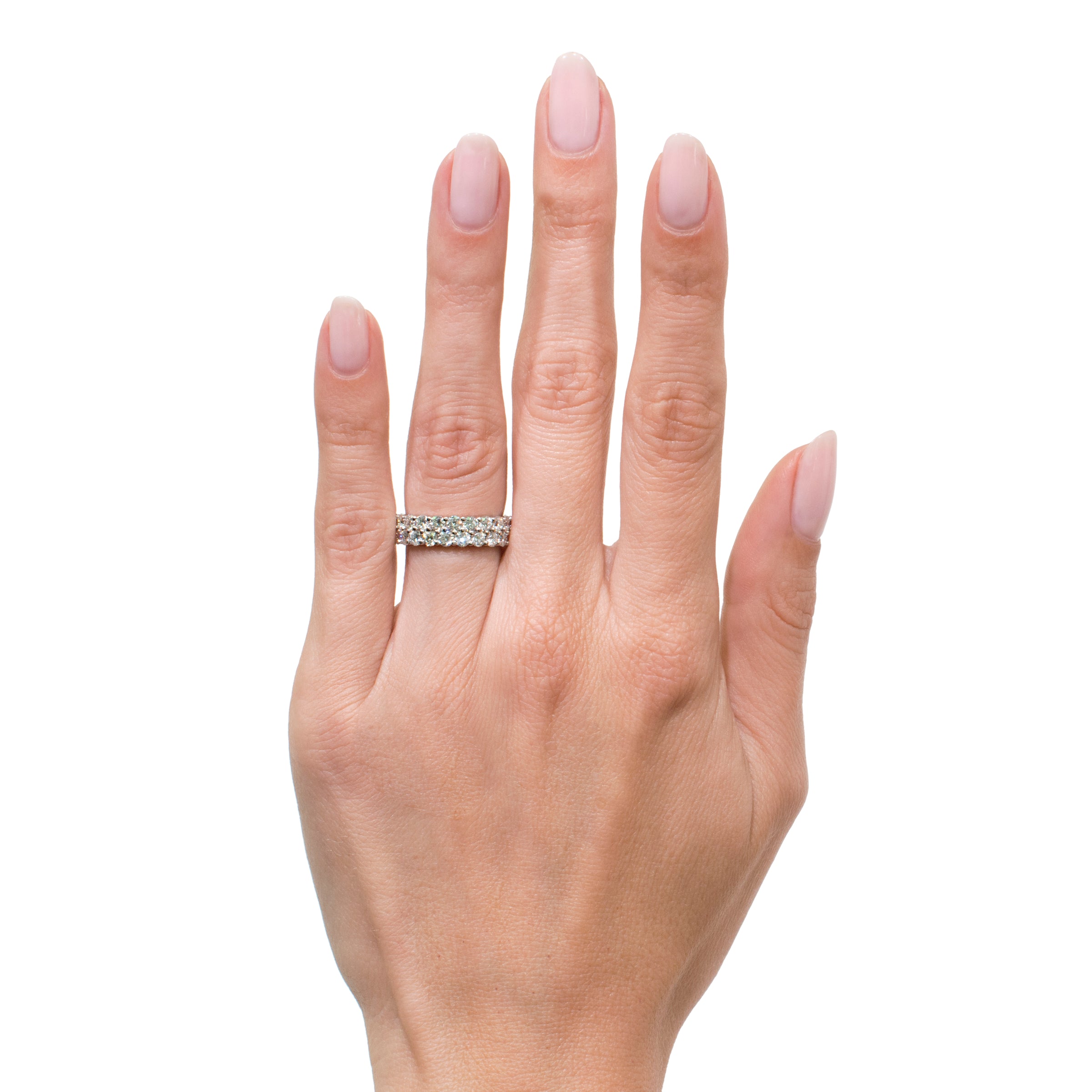 4.00ct Round Brilliant Cut Two Row Diamond Eternity Band
