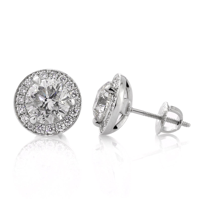3.55ct Round Brilliant Cut Diamond Stud Earrings