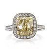 5.10ct Fancy Yellow Cushion Cut Diamond Engagement Ring