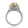 5.10ct Fancy Yellow Cushion Cut Diamond Engagement Ring