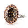 6.31ct Fancy Dark Orange Brown Oval Cut Diamond Engagement Ring
