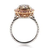 6.31ct Fancy Dark Orange Brown Oval Cut Diamond Engagement Ring