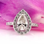 3.27ct Pear Shaped Diamond Engagement Ring