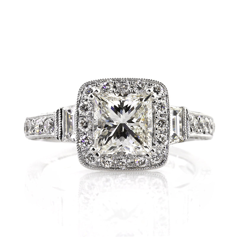 2.38ct Princess Cut Diamond Engagement Ring