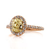 1.76ct Fancy Intense Yellow Oval Cut Diamond Engagement  Anniversary Ring