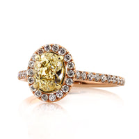 1.76ct Fancy Intense Yellow Oval Cut Diamond Engagement  Anniversary Ring