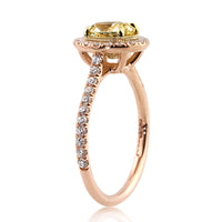 1.76ct Fancy Intense Yellow Oval Cut Diamond Engagement  Anniversary Ring