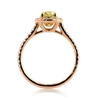 1.76ct Fancy Intense Yellow Oval Cut Diamond Engagement  Anniversary Ring