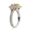 3.01ct Fancy Yellow Radiant Cut Diamond Engagement Ring