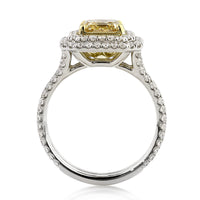 3.01ct Fancy Yellow Radiant Cut Diamond Engagement Ring