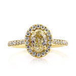 1.75ct Fancy Yellow Oval Cut Diamond Engagement Ring