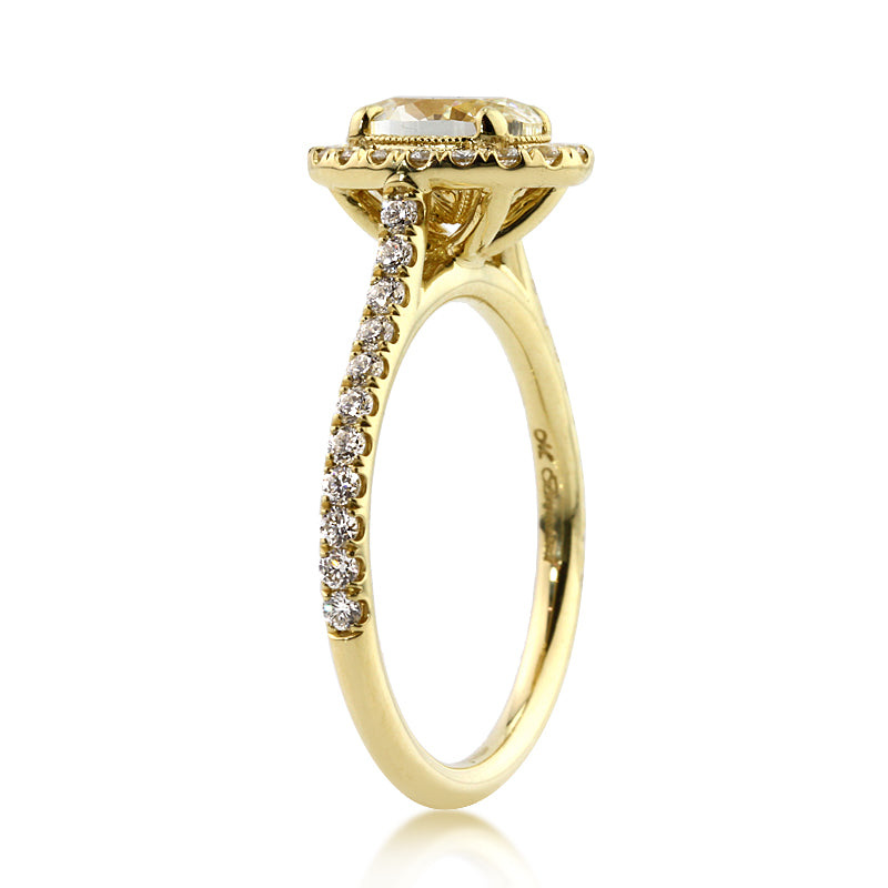 1.75ct Fancy Yellow Oval Cut Diamond Engagement Ring