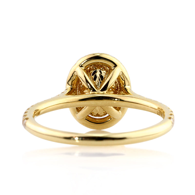 1.75ct Fancy Yellow Oval Cut Diamond Engagement Ring