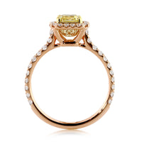 1.72ct Fancy Intense Yellow Radiant Cut Diamond Engagement Ring