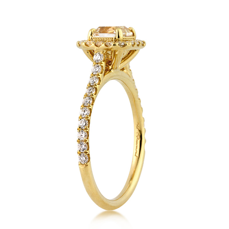 1.70ct Fancy Yellow Radiant Cut Diamond Engagement Ring