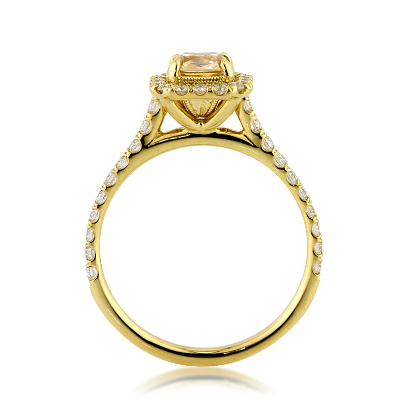 1.70ct Fancy Yellow Radiant Cut Diamond Engagement Ring