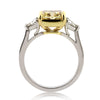 4.18ct Radiant Cut Fancy Yellow Diamond Engagement Ring
