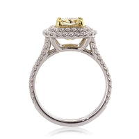 2.51ct Fancy Yellow Cushion Cut Diamond Engagement Ring