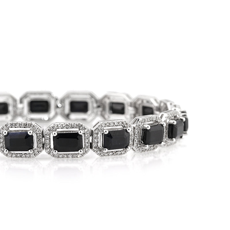 16.15ct Blue Sapphire and Diamond Bracelet