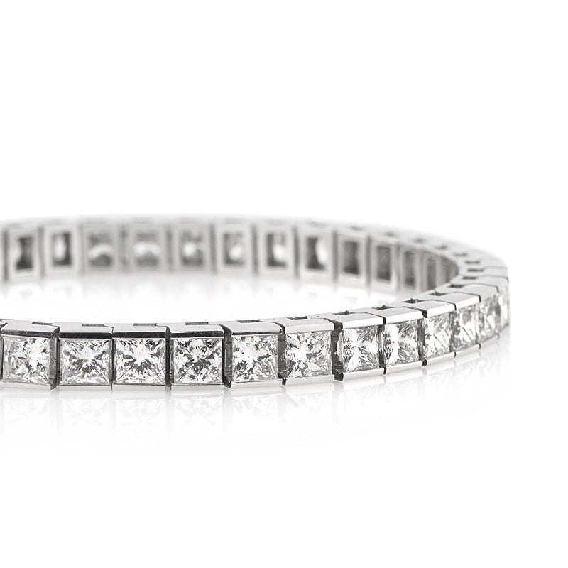 15.35ct Princess Cut Diamond Tennis Bracelet