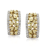 3.65ct Fancy Light Yellow Diamond Earrings