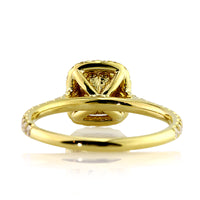 1.83ct Fancy Vivid Yellow Cushion Cut Diamond Engagement Ring