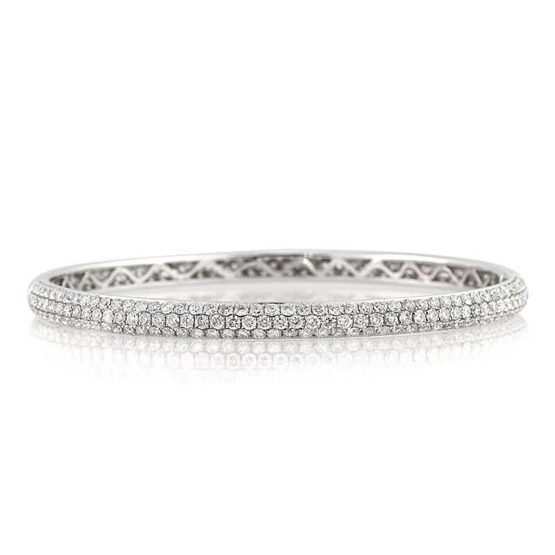 6.00ct Round Brilliant Cut Diamond Pavé Bangle Bracelet