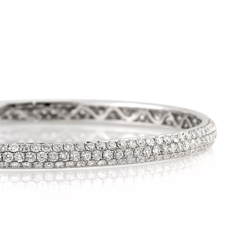 6.00ct Round Brilliant Cut Diamond Pavé Bangle Bracelet