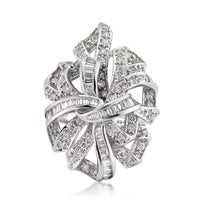 1.80ct Baguette and Round Cut Diamond Ribbon Right-Hand Ring