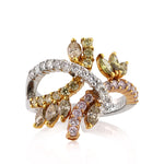 1.70ct Fancy Color Marquise and Round Brilliant Cut Diamond Right-Hand Ring