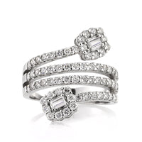 1.50ct Baguette Cut and Round Brilliant Cut Diamond Right-Hand Ring