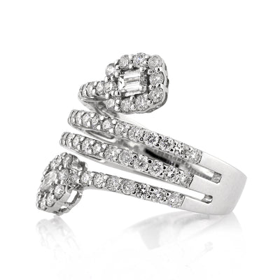 1.50ct Baguette Cut and Round Brilliant Cut Diamond Right-Hand Ring