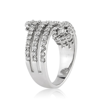 1.50ct Baguette Cut and Round Brilliant Cut Diamond Right-Hand Ring