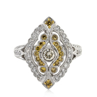 1.25ct Fancy Yellow Round Brilliant Cut Diamond Right-Hand Ring