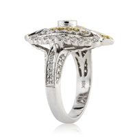 1.25ct Fancy Yellow Round Brilliant Cut Diamond Right-Hand Ring
