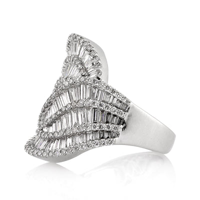 3.00ct Baguette and Round Brilliant Cut Diamond Right-Hand Ring