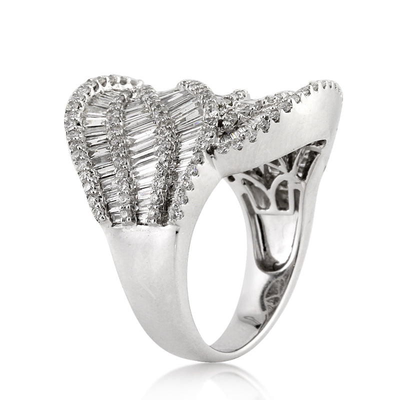 3.00ct Baguette and Round Brilliant Cut Diamond Right-Hand Ring