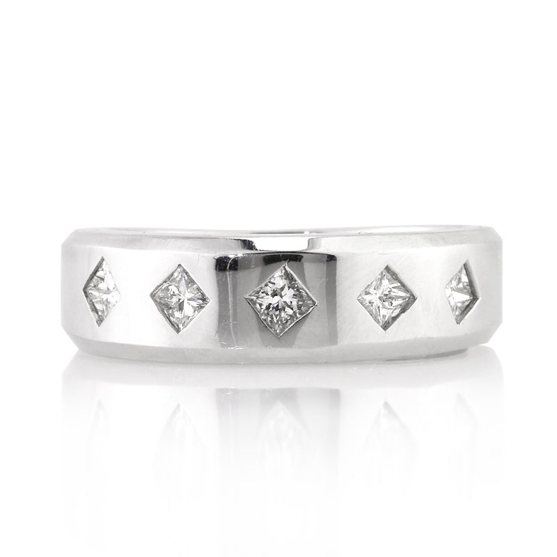 0.75ct Princess Cut Diamond Men's Wedding Band