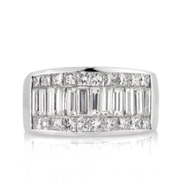 3.56ct Princess and Baguette Cut Diamond Men's Wedding Band