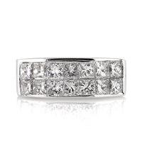 2.85ct Princess Cut Diamond Men's Wedding Band