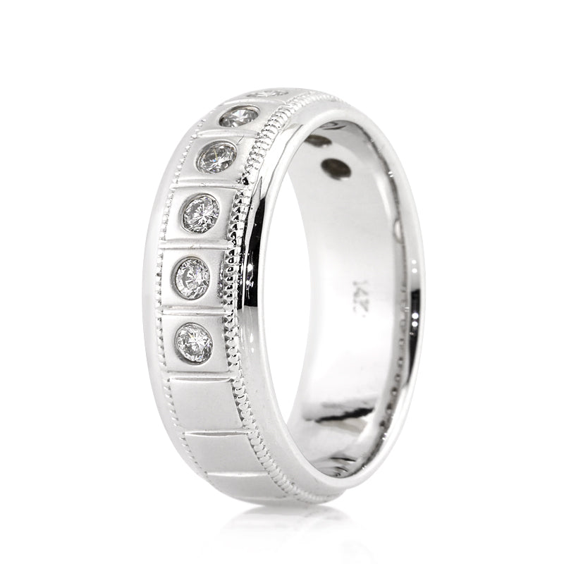 0.60ct Round Brilliant Cut Diamond Men's Wedding Band