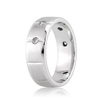 0.35ct Round Brilliant Cut Diamond Sandblasted Finish Men's Wedding Band