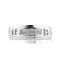 0.85ct Princess and Baguette Cut Diamond Men's Wedding Band