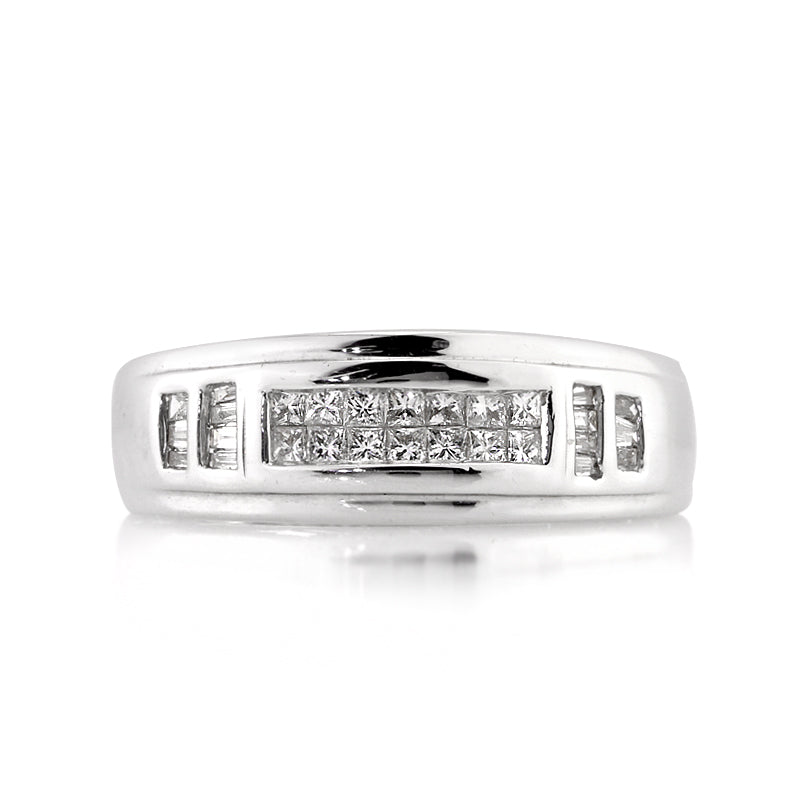 0.85ct Princess and Baguette Cut Diamond Men's Wedding Band