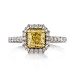 1.75ct Fancy Yellow Radiant Cut Diamond Engagement Ring