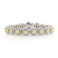 7.85ct Fancy Yellow Radiant Cut Diamond Link Bracelet