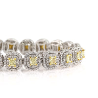 7.85ct Fancy Yellow Radiant Cut Diamond Link Bracelet